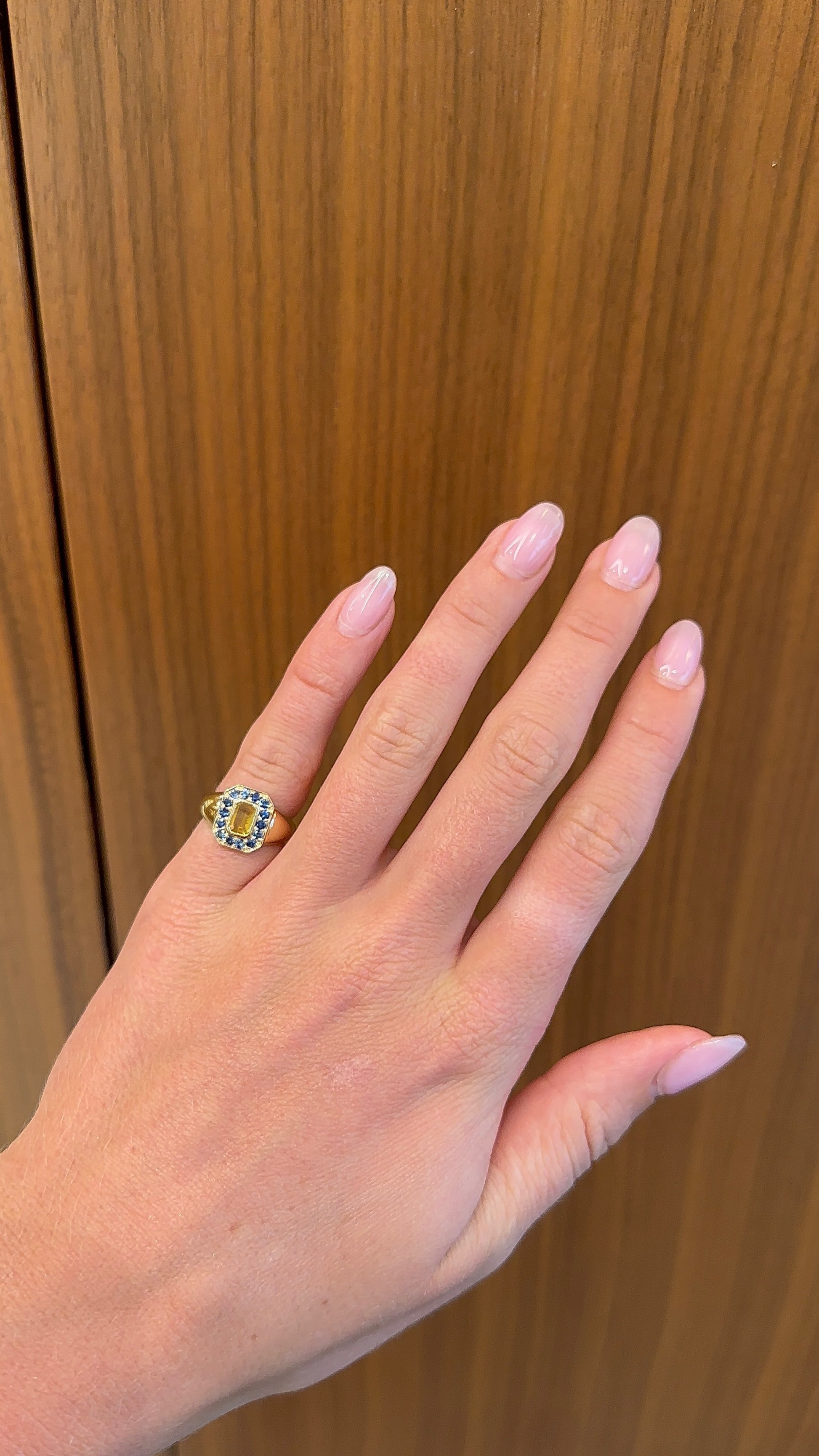Yellow & Blue Sapphire Pinky Ring – Henri Noël
