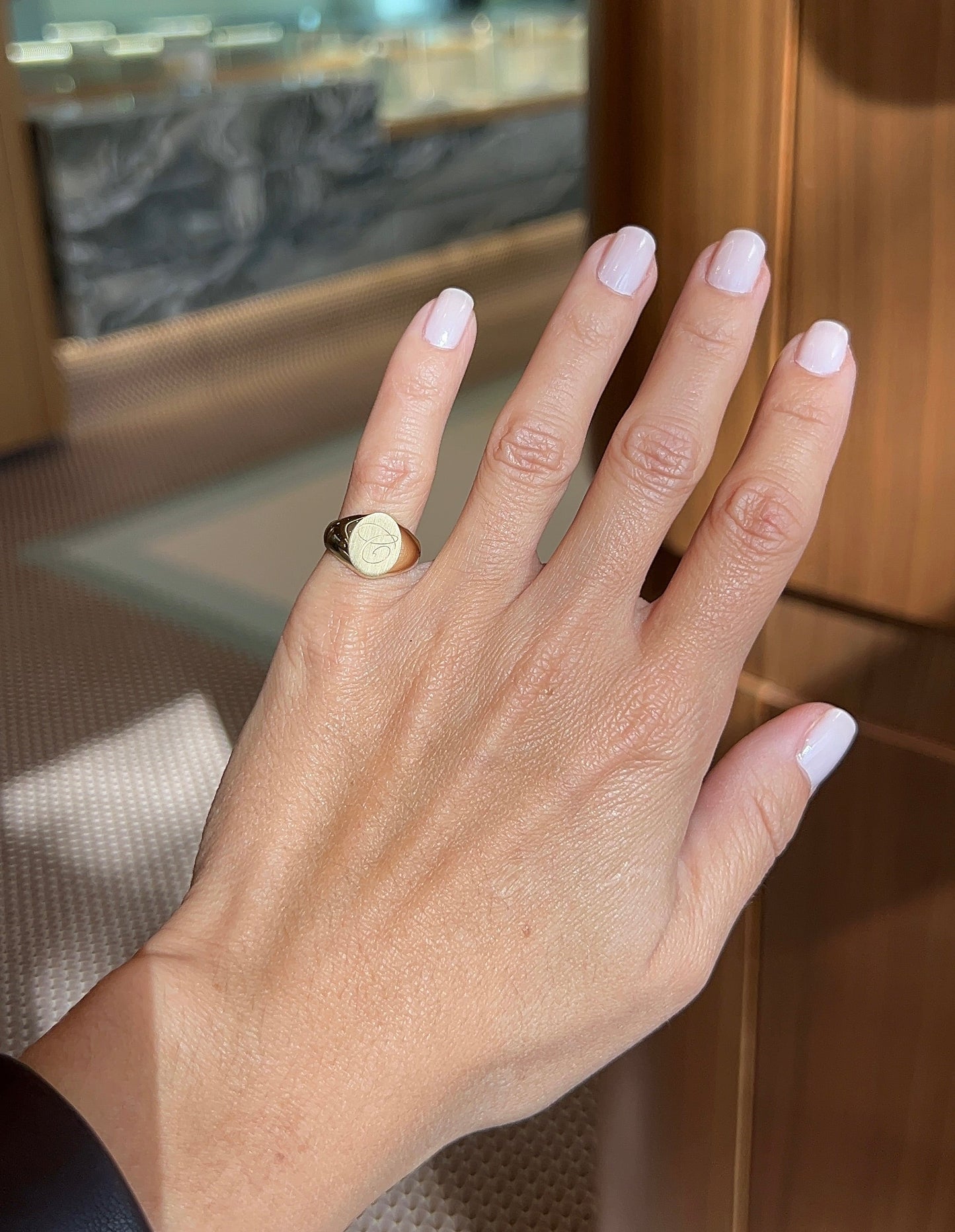 gold initial signet pinky ring