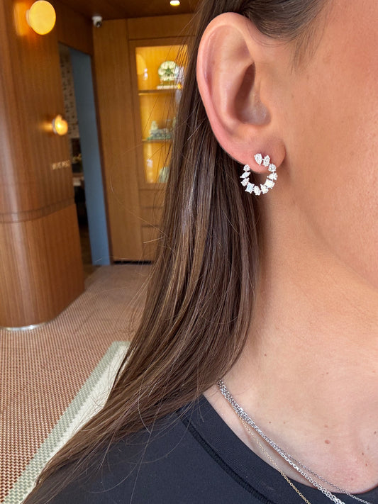 Mini Multi Shape Diamond Open Hoops – Henri Noël