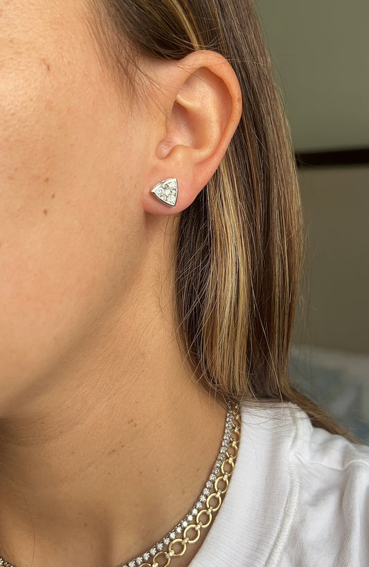 Illusion Trillion Cut Diamond Studs – Henri Noël