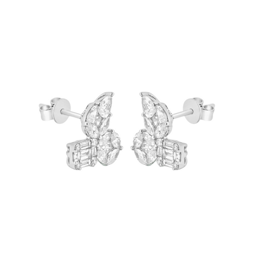 Illusion Triple Diamond Studs – Henri Noël