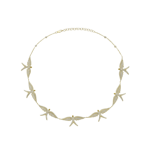 Lionheart- Wings of Love Diamond Swallow Necklace