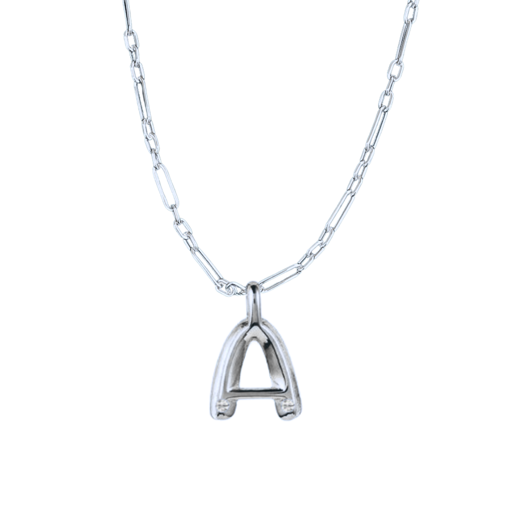 Bubble Diamond Initial Necklace - Large