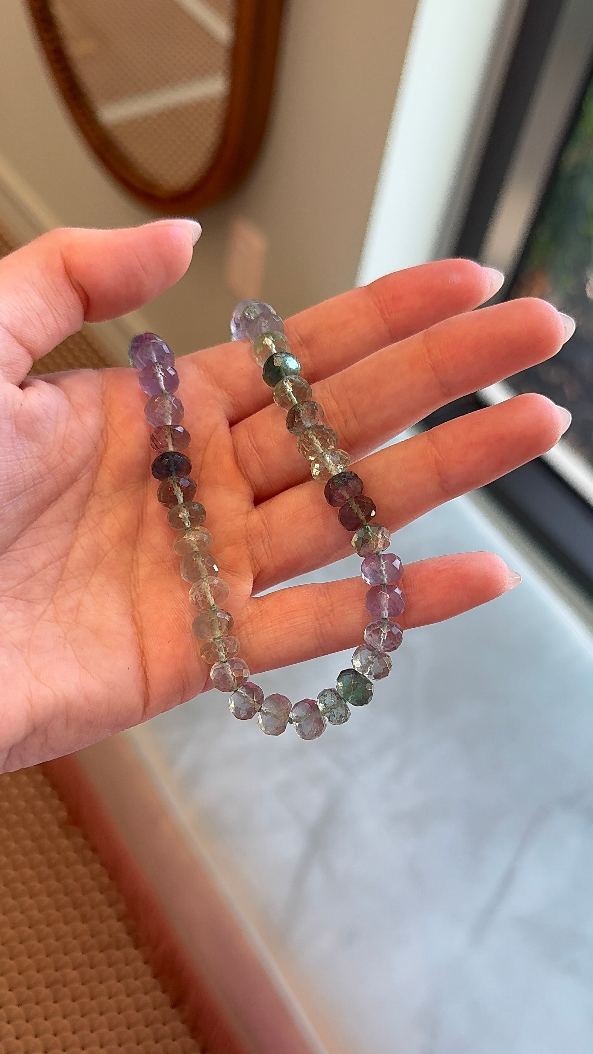 JIA JIA - Rainbow Fluorite Large Gemstone Necklace – Henri Noël