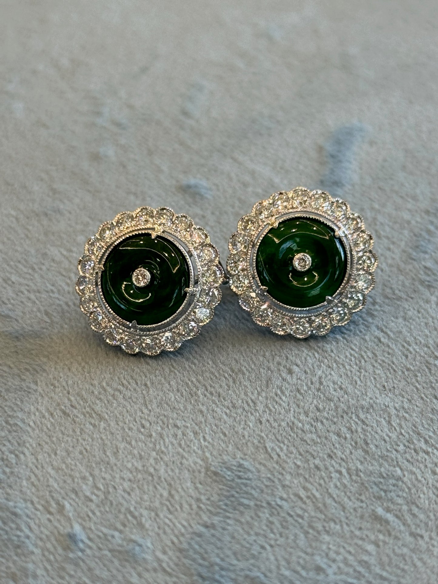 Estate Jade and Diamond Earrings – Henri Noël