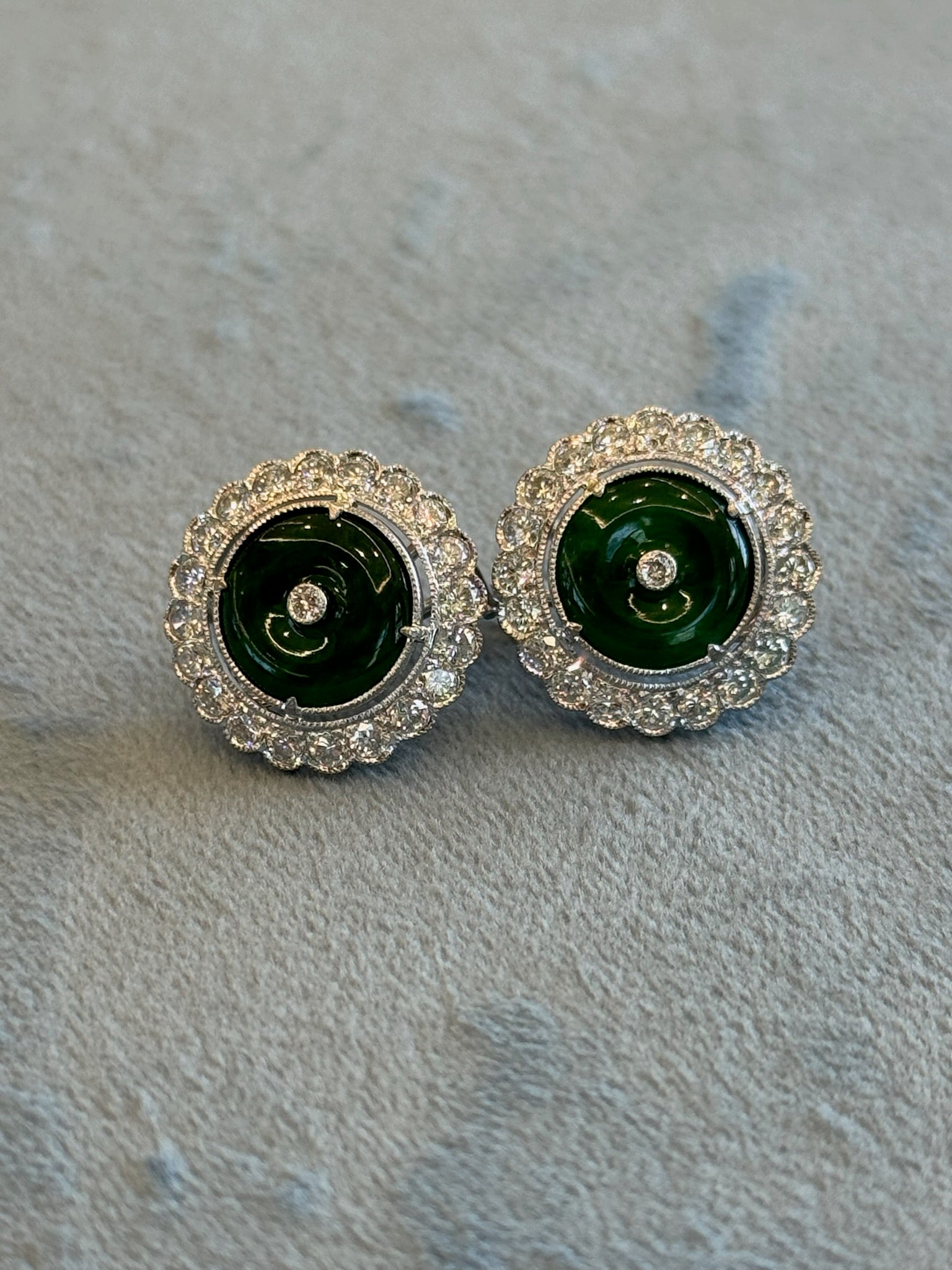 Estate Jade and Diamond Earrings – Henri Noël