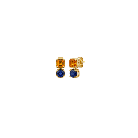 Kyanite and Citrine Studs – Henri Noël