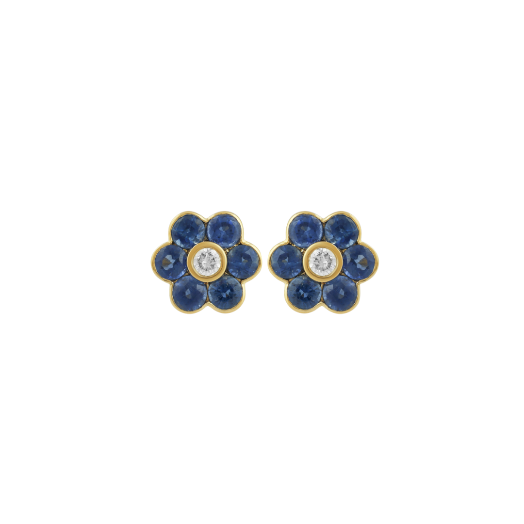 Kyanite and Diamond Flower Earrings – Henri Noël