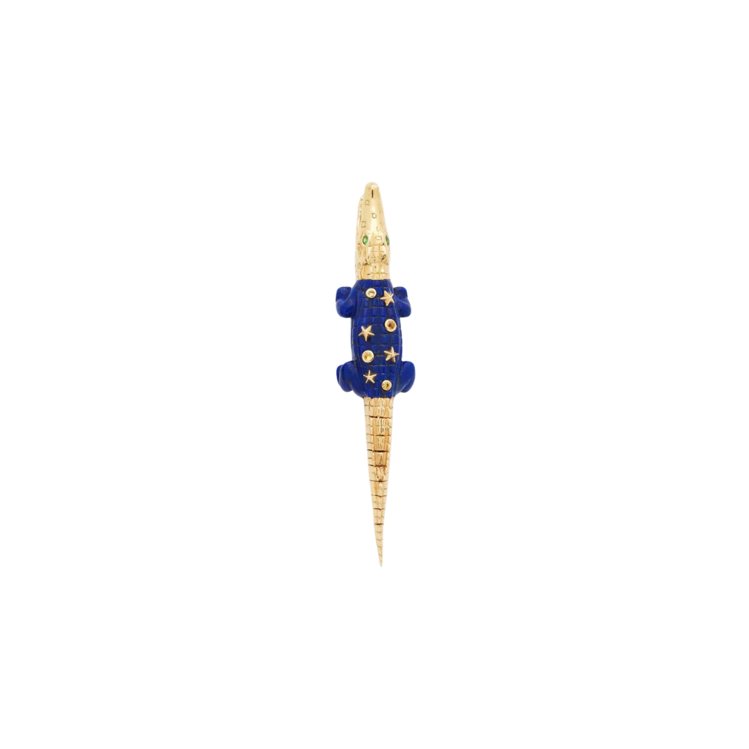 Lapis Lazuli Alligator Bite Earring – Henri Noël