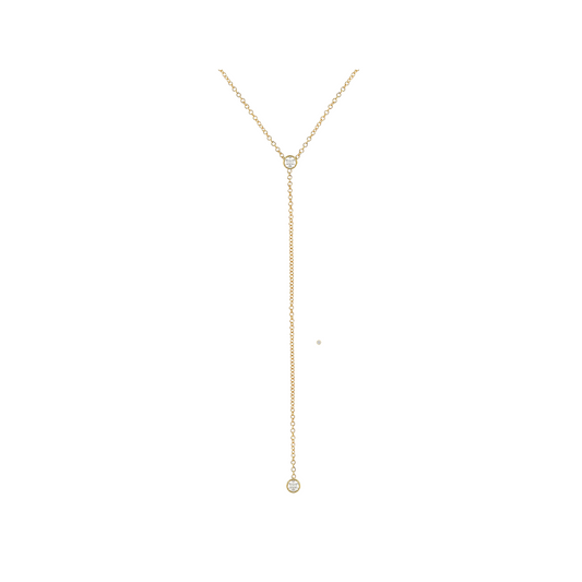 Lawson Twin Diamond Bezel Lariat – Henri Noël