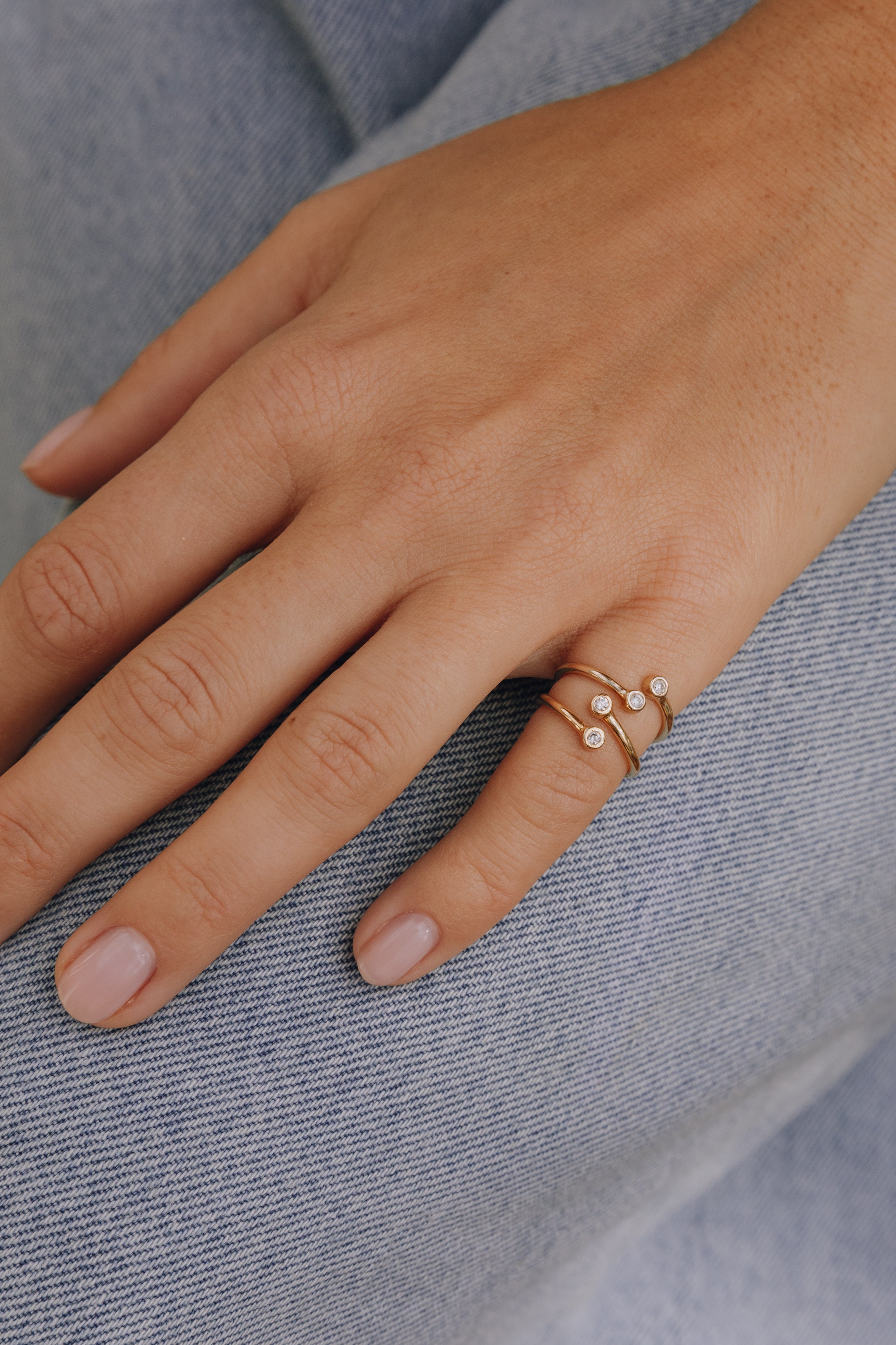 Lawson Twin Diamond Pinky Ring | 14K Gold | Henri Noël – Henri Noël