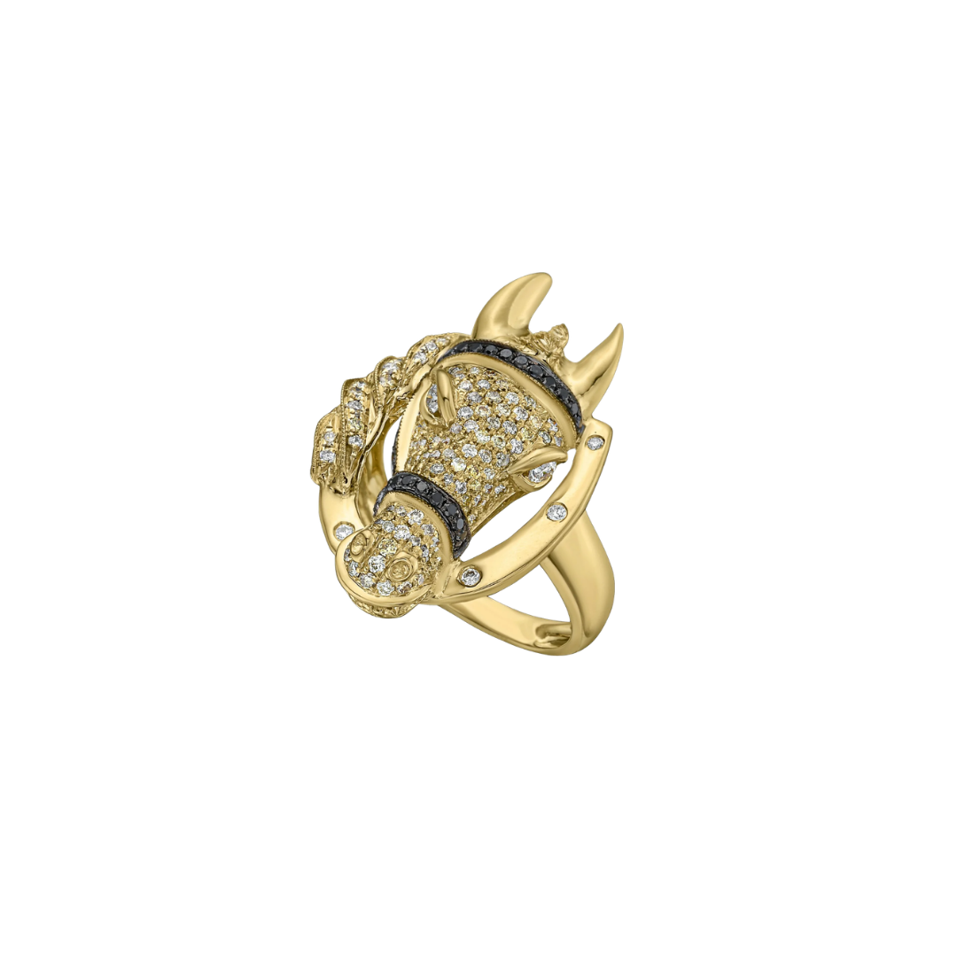 Lionheart- Legacy Lucky Horse Black Diamond Ring