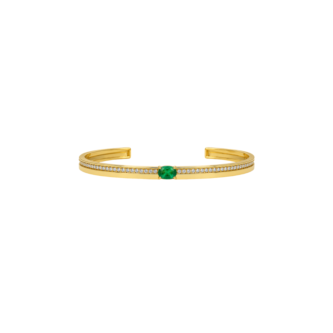 Lionheart- Aurelia Emerald Center Cuff Bangle