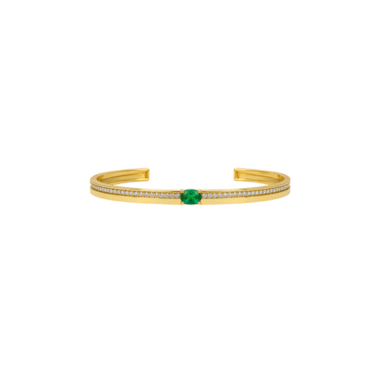 Lionheart- Aurelia Emerald Center Cuff Bangle