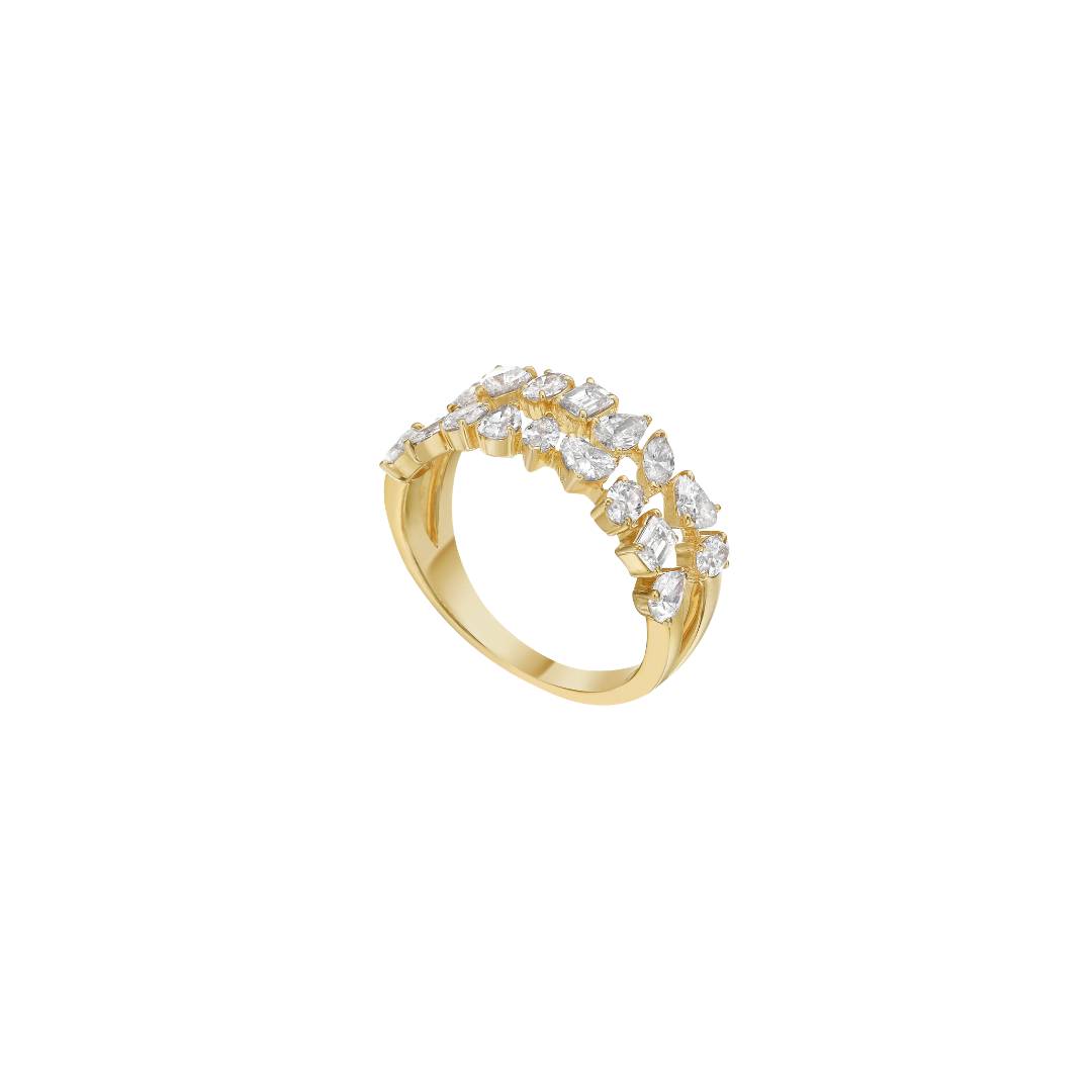 Lionheart- Fancy Cut Double Row Diamond Ring – Henri Noël
