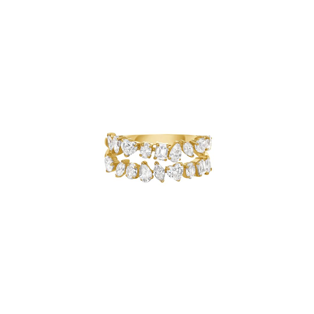 Lionheart- Fancy Cut Double Row Diamond Ring – Henri Noël