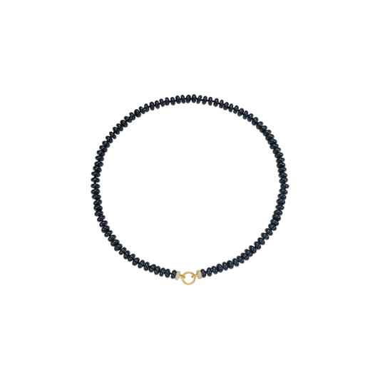 Lionheart- Rondelle Onyx Bead Necklace