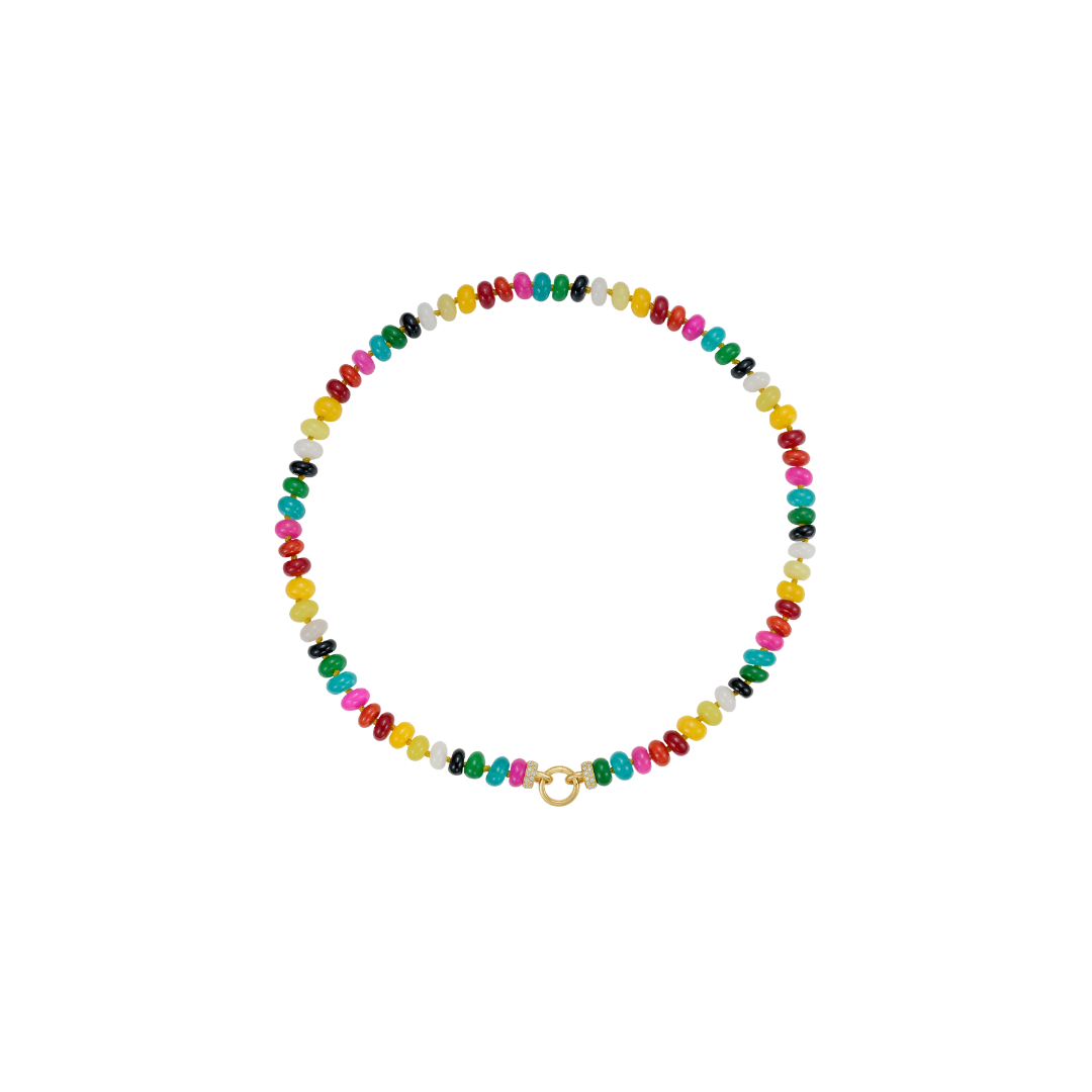Lionheart- Rondelle Rainbow Bead Necklace – Henri Noël