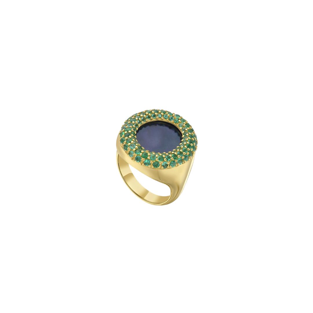 Lionheart- Seasons Emerald Interchangeable Ring – Henri Noël