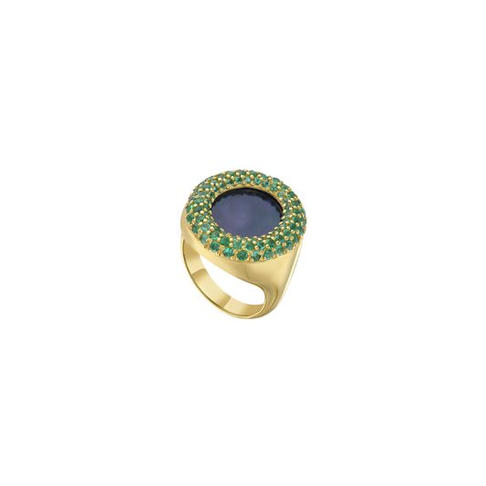 Lionheart- Seasons Emerald Interchangeable Ring – Henri Noël