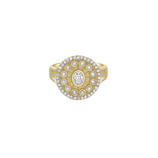 Lionheart- Serenity Diamond Signet Ring – Henri Noël
