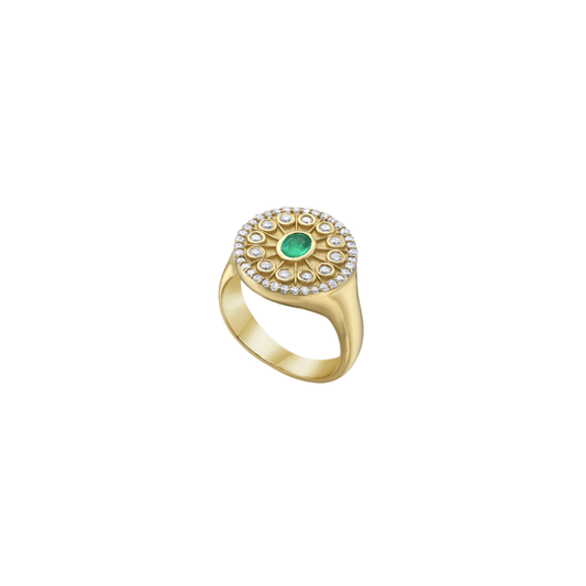 Lionheart- Serenity Emerald Signet Ring
