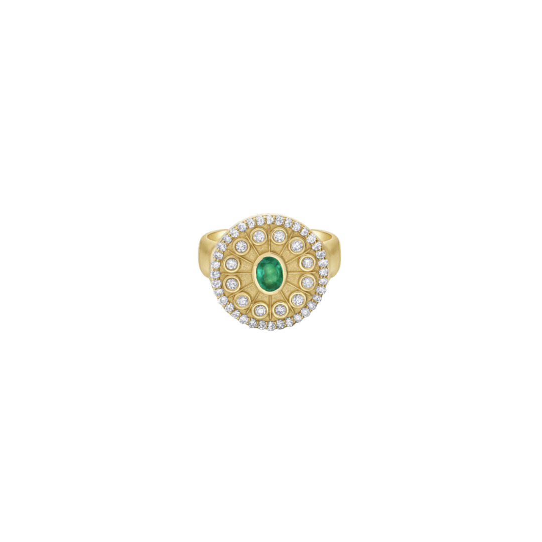 Lionheart- Serenity Emerald Signet Ring