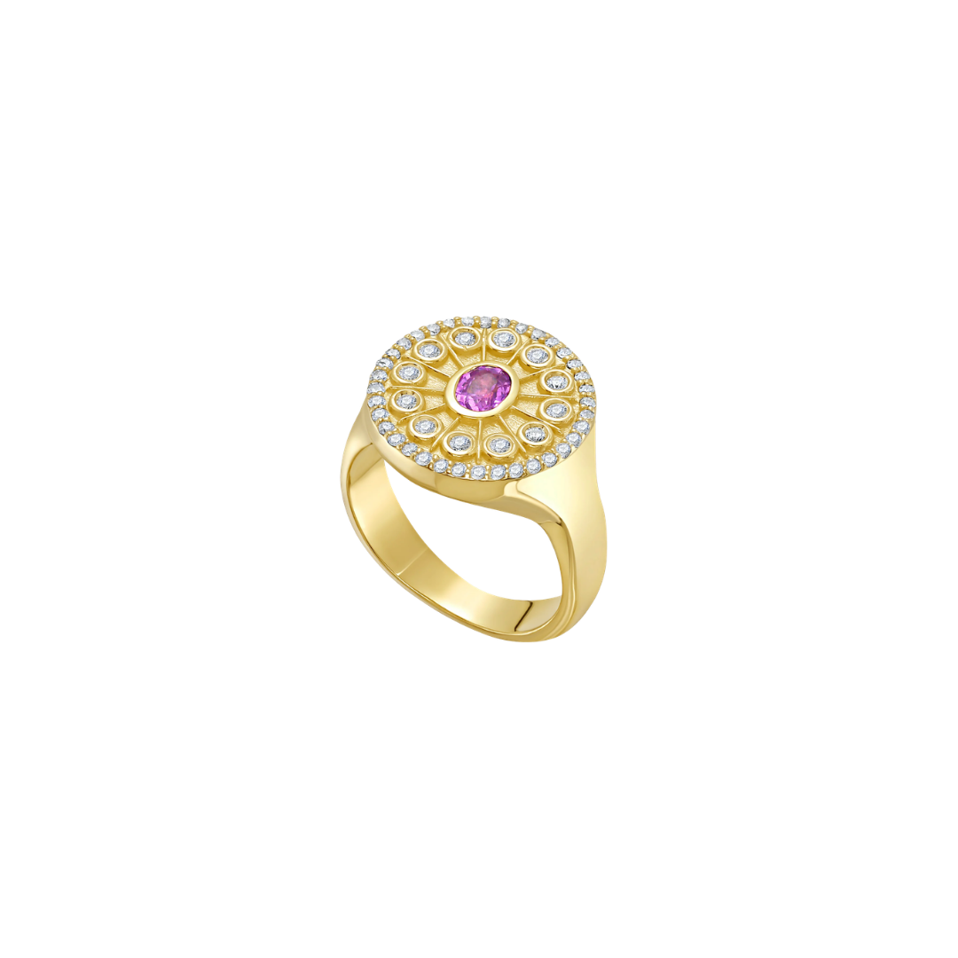Lionheart- Serenity Pink Sapphire Signet Ring – Henri Noël