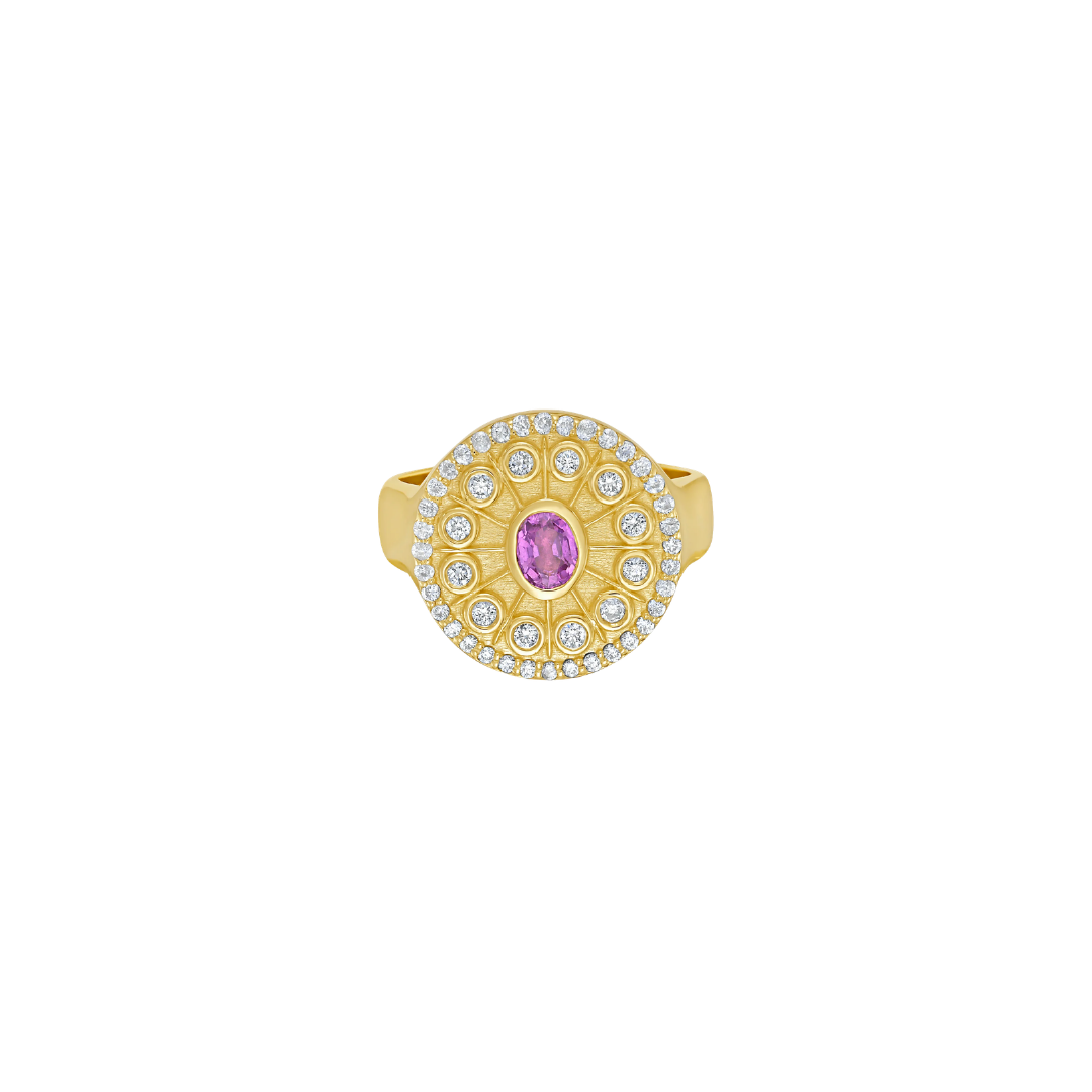 Lionheart- Serenity Pink Sapphire Signet Ring – Henri Noël