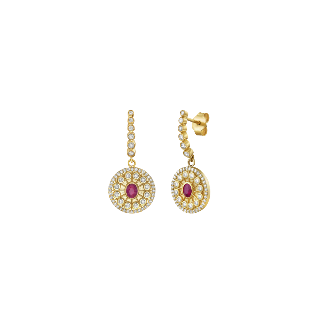 Lionheart- Serenity Ruby and Diamond Dangle Earrings