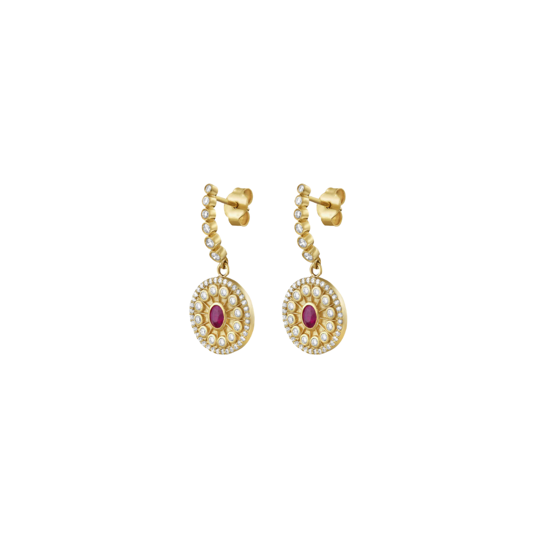 Lionheart- Serenity Ruby and Diamond Dangle Earrings