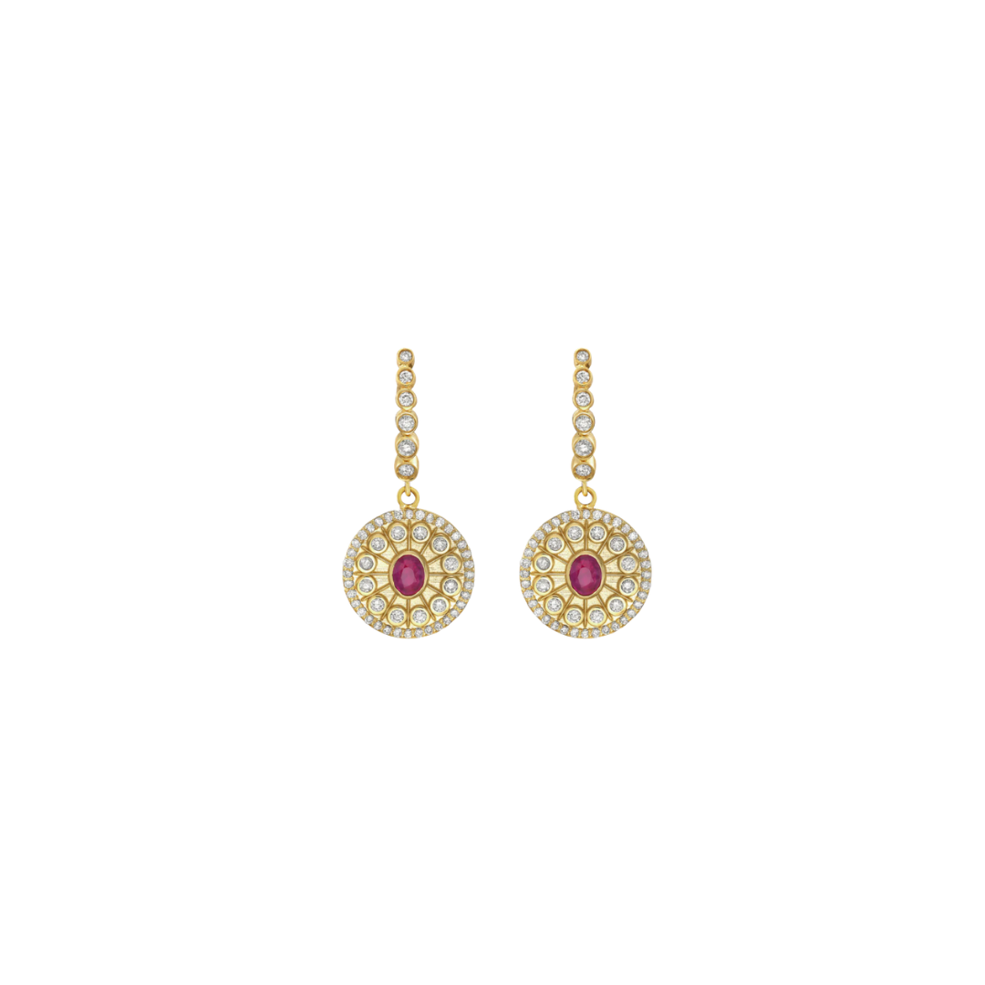 Lionheart- Serenity Ruby and Diamond Dangle Earrings
