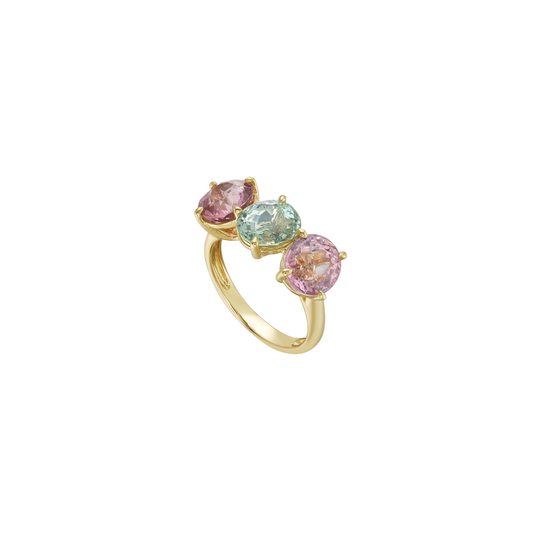 Lionheart- Trio Pastel Tourmaline Ring