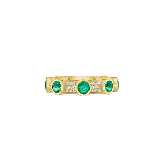 Lionheart- Aurelia Emerald and Diamond Stackable Ring – Henri Noël