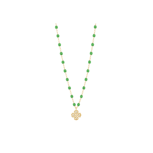 gigiCLOZEAU- Lucky Clover Classic Gigi Green diamond Necklace