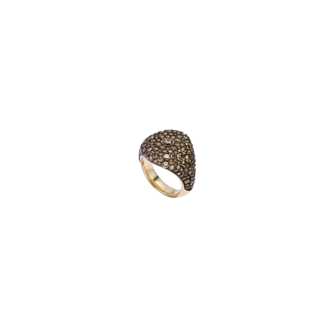 Lucy Delius- Antique Finish Cognac Diamond Signet Ring – Henri Noël