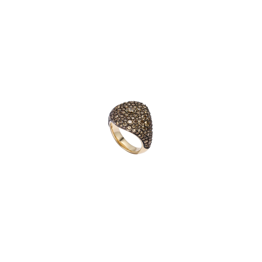 Lucy Delius- Antique Finish Cognac Diamond Signet Ring – Henri Noël