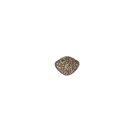 Lucy Delius- Antique Finish Cognac Diamond Signet Ring – Henri Noël