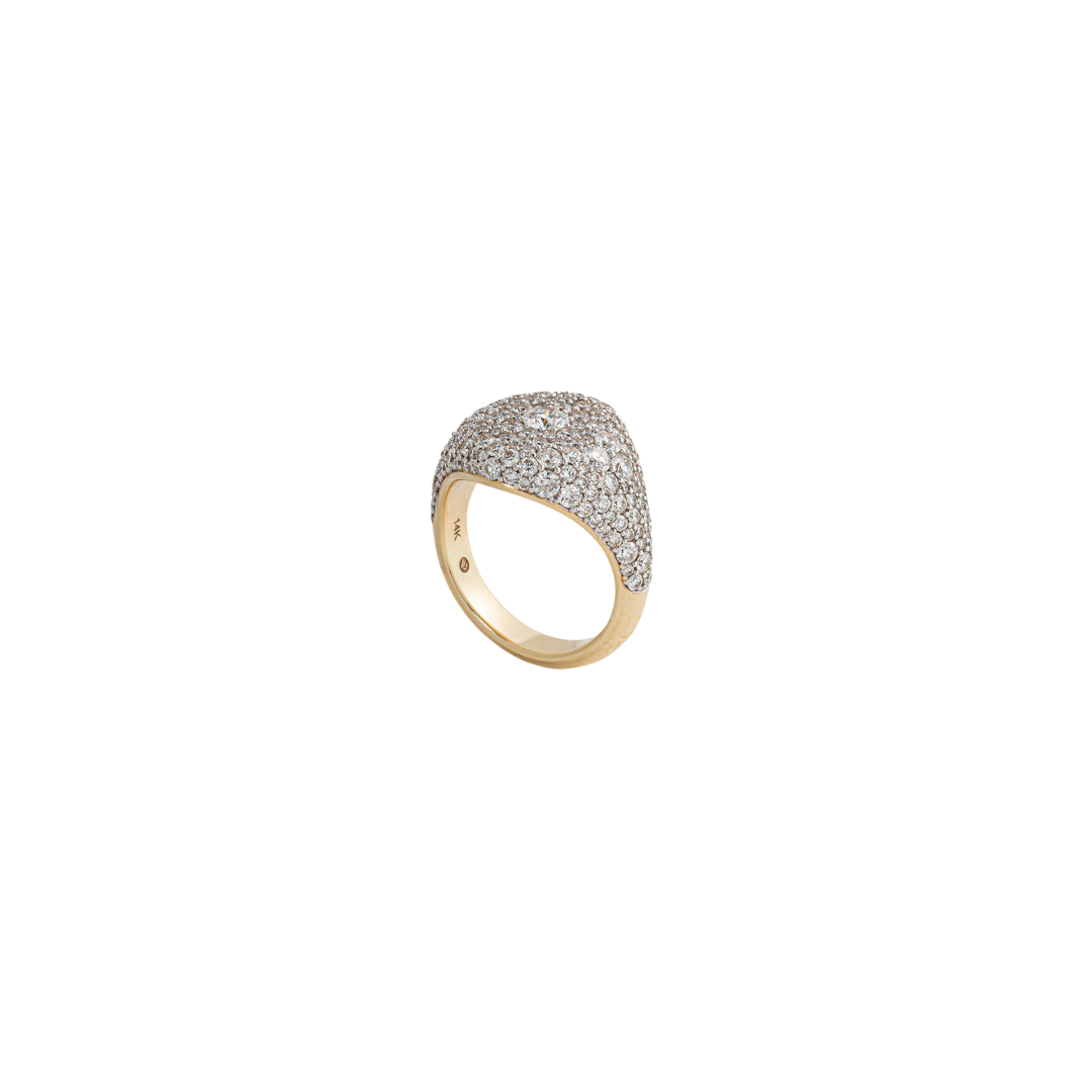 Lucy Delius- Modern Finish Diamond Signet Ring – Henri Noël