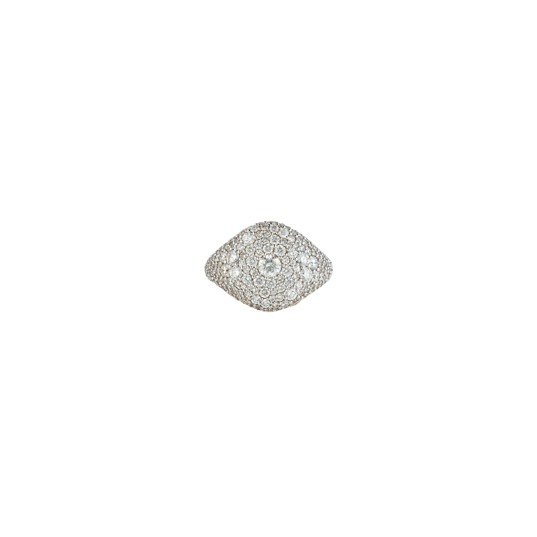 Lucy Delius- Modern Finish Diamond Signet Ring – Henri Noël
