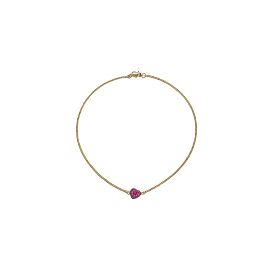 Lucy Delius- Ruby Pave Chubby Love Necklace