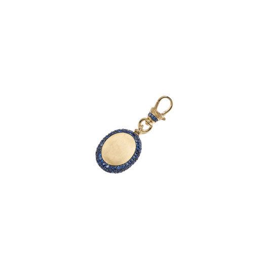 Lucy Delius- Sapphire Oval Pocket Watch Clip Pendant