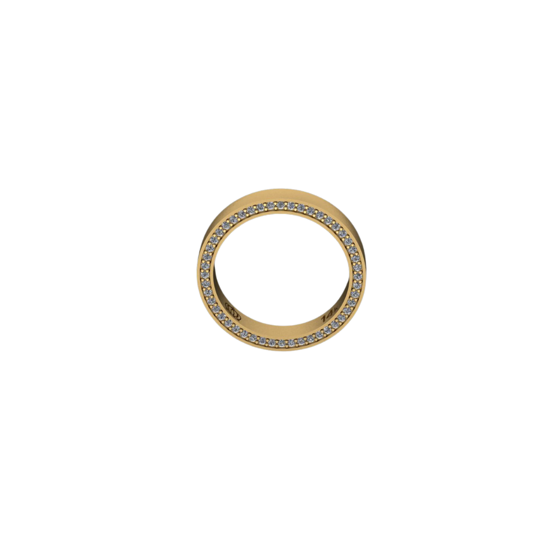 MG Diamond Hammered Ring – Henri Noël