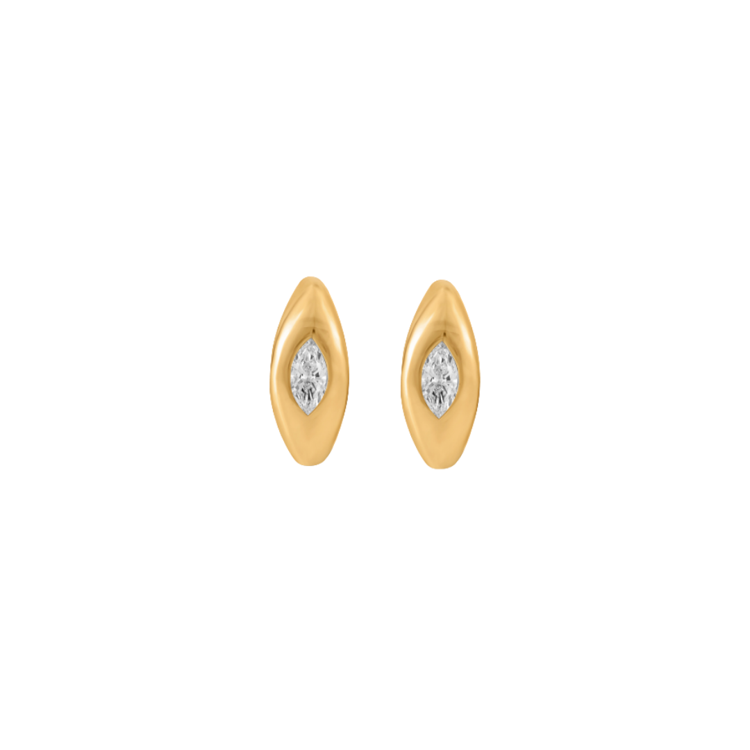 Marquise Diamond Square Huggies – Henri Noël