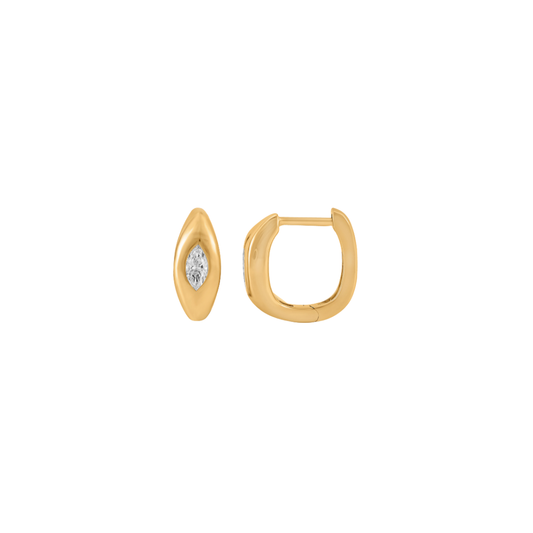 Marquise Diamond Square Huggies – Henri Noël