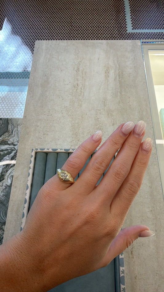 Marquise Diamond Bezel Set Ring – Henri Noël