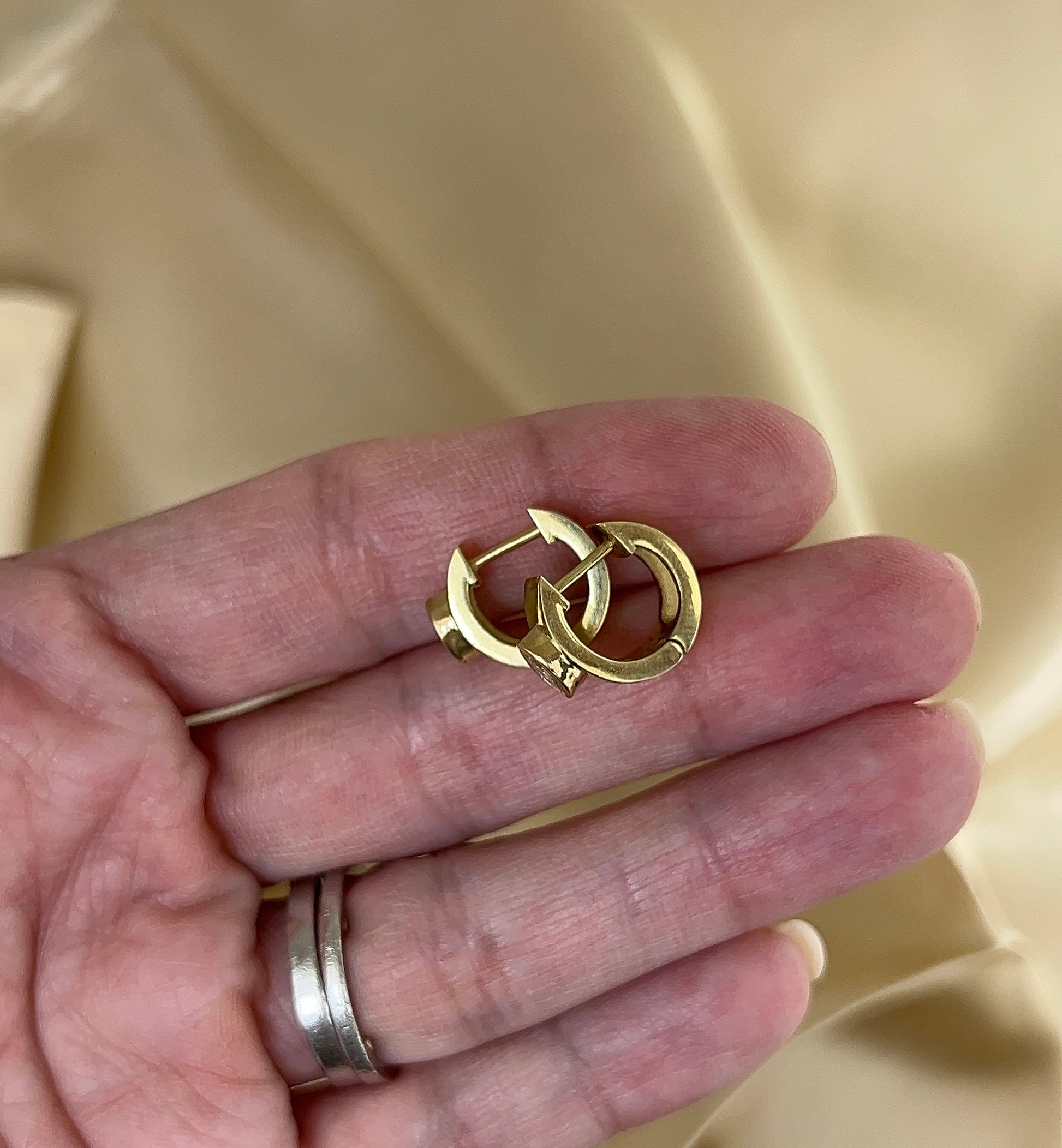 Marquise Diamond Bezel Thick Huggies – Henri Noël