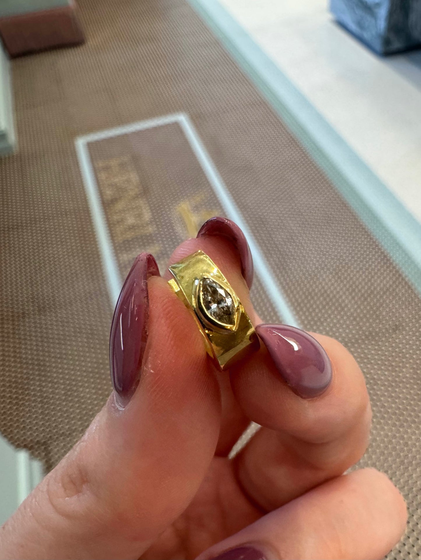 Marquise Diamond Bezel Thick Huggies – Henri Noël