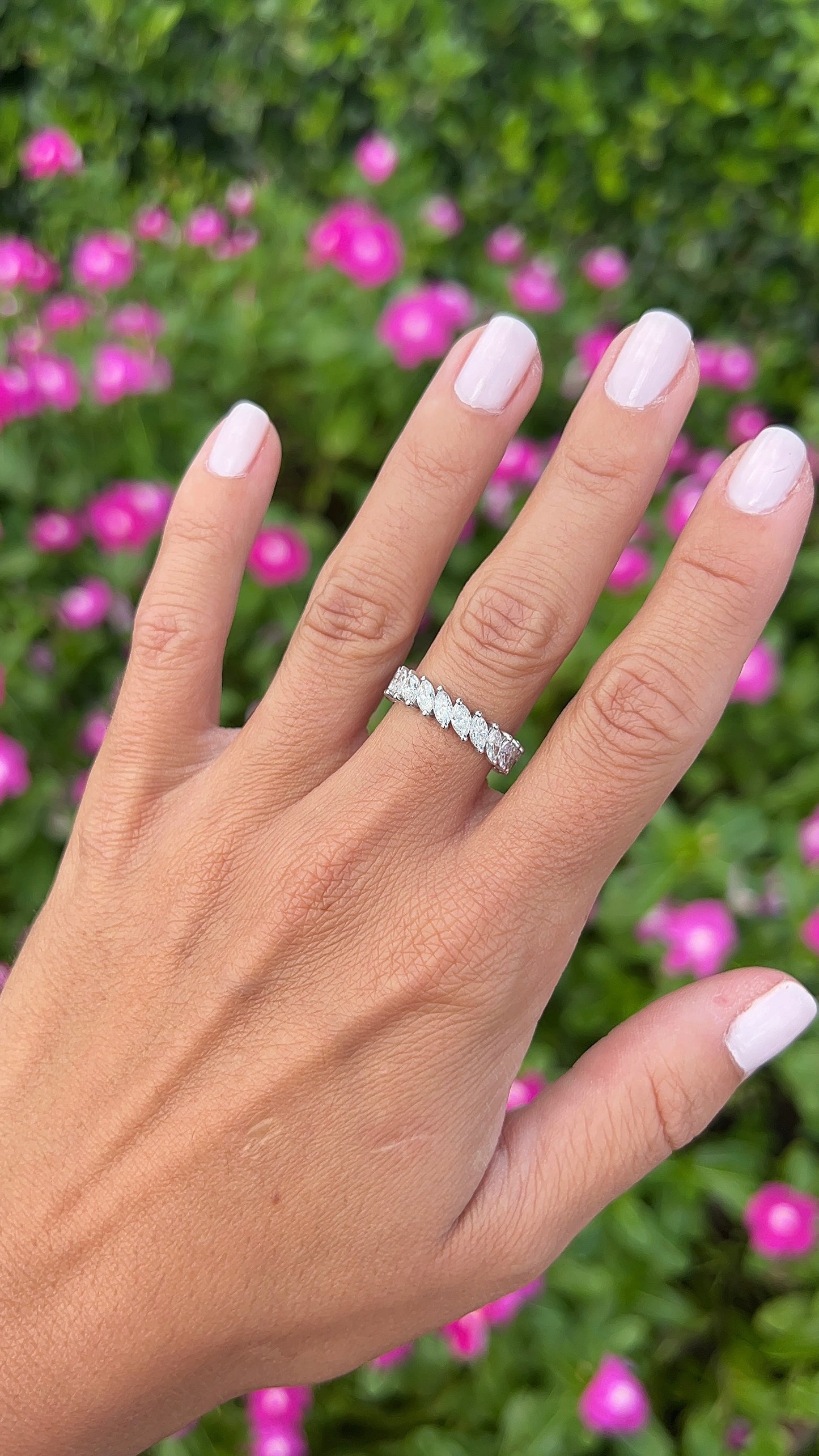 Marquise Diamond Eternity Band – Henri Noël