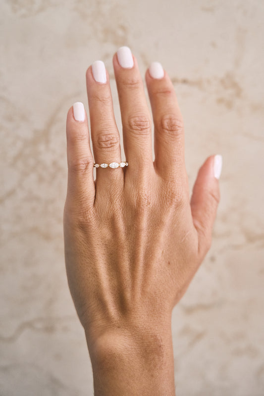 Marquise Diamond Stacking Band – Henri Noël